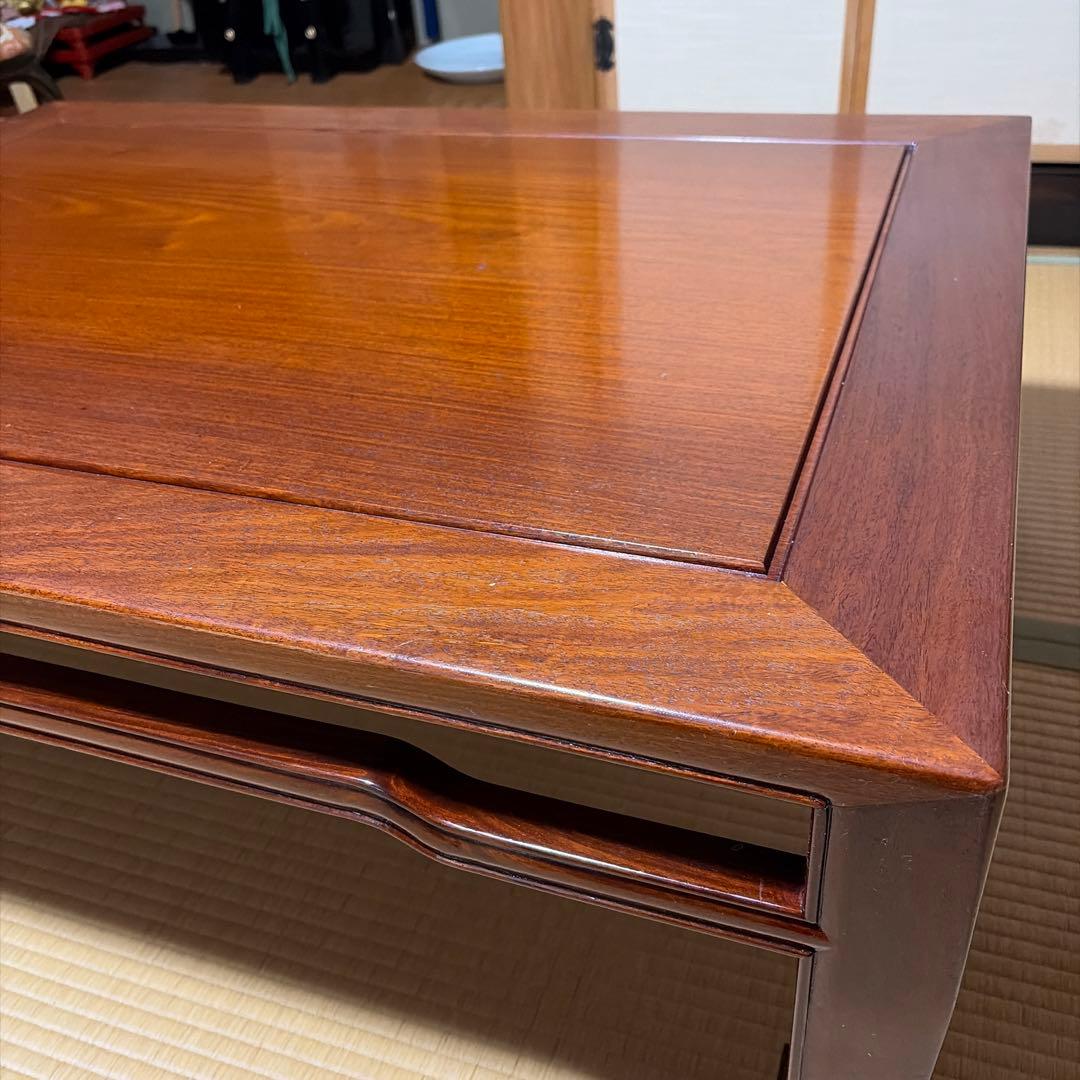 花梨無垢大型木製座卓 ダークブラウン