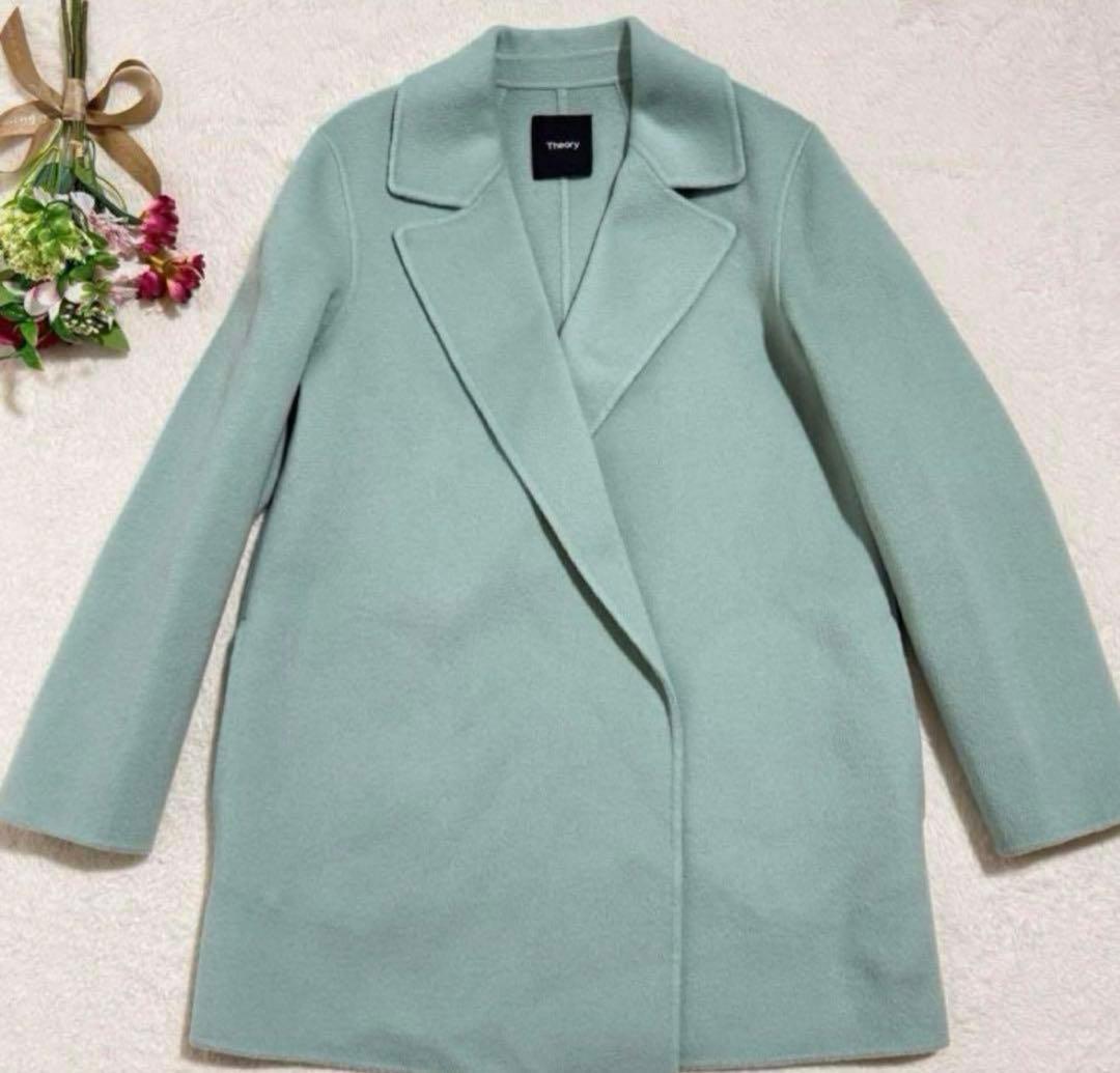 セオリー　ウール　カシミヤ　ダブルフェイスコート　カシミヤ混　Pコート　22AW