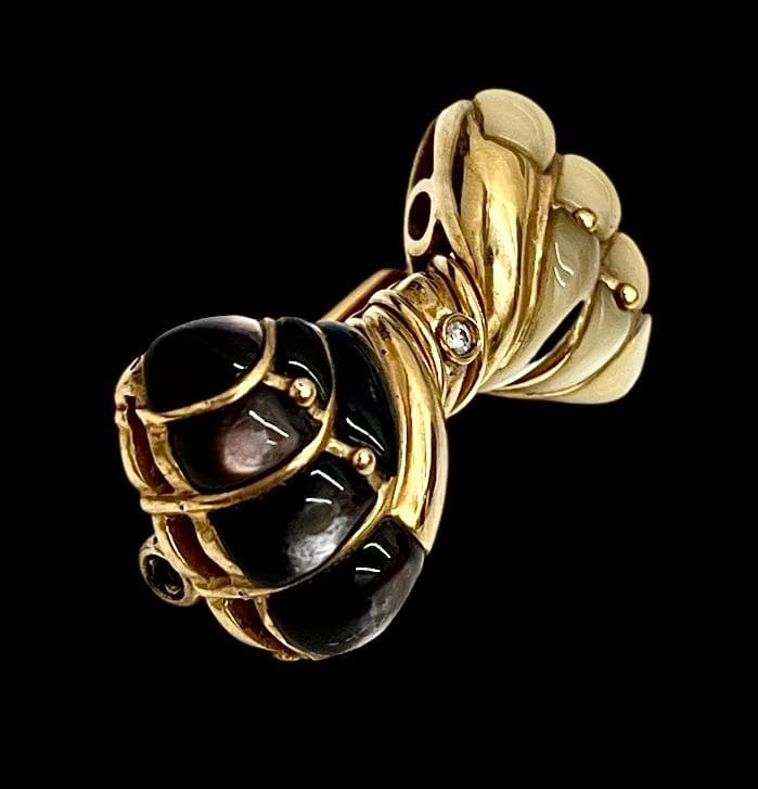 BVLGARI ブルガリ リボン シェル ブローチ K18