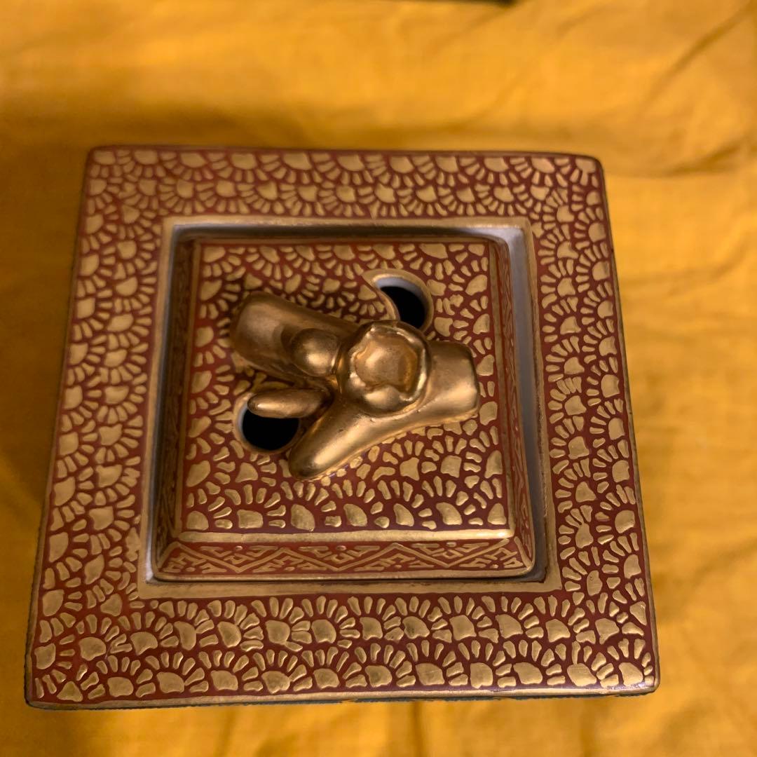 九谷　香炉　アンティーク　林伊平　1客     256