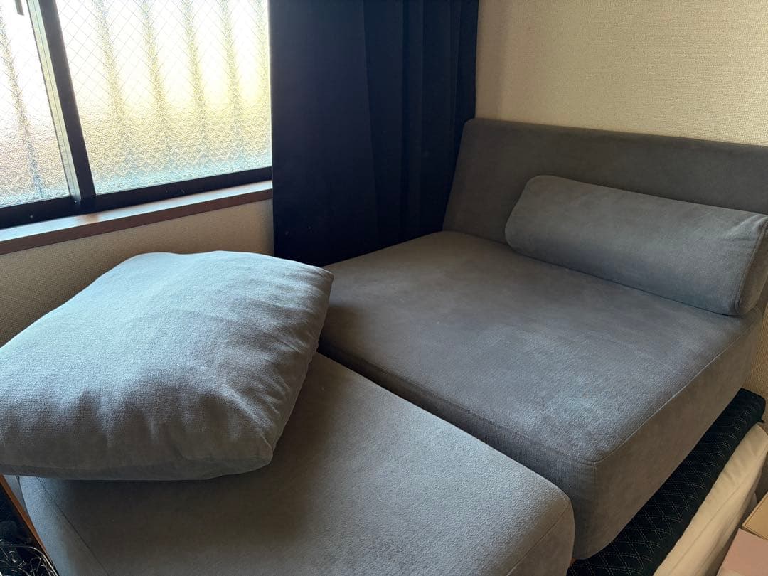 1人掛けソファ Soroi (大) グレー　オットマン付き