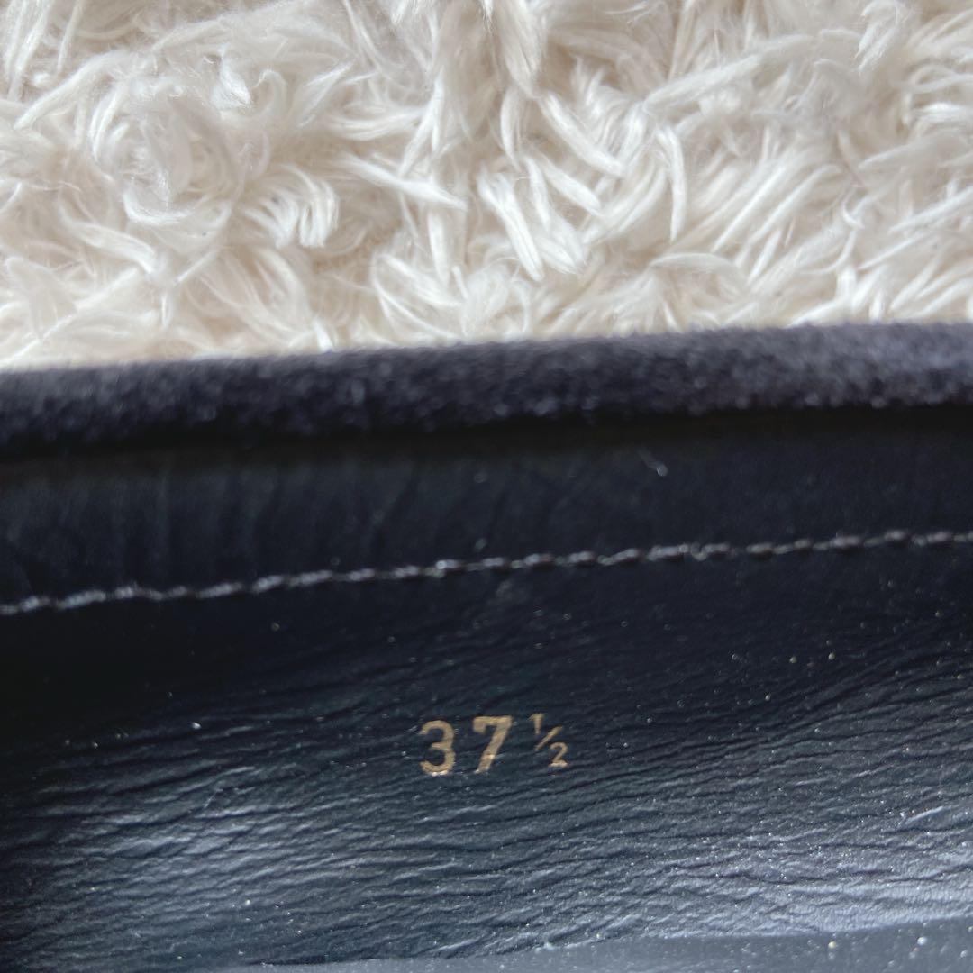 トッズ　ダブルTドライバーズシューズ　黒　スウェード　37 1/2 フラット　銀