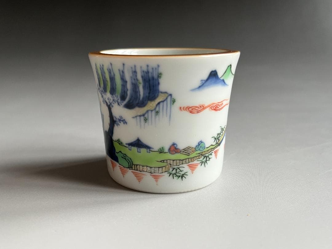 三浦竹泉　山水図　蓋置