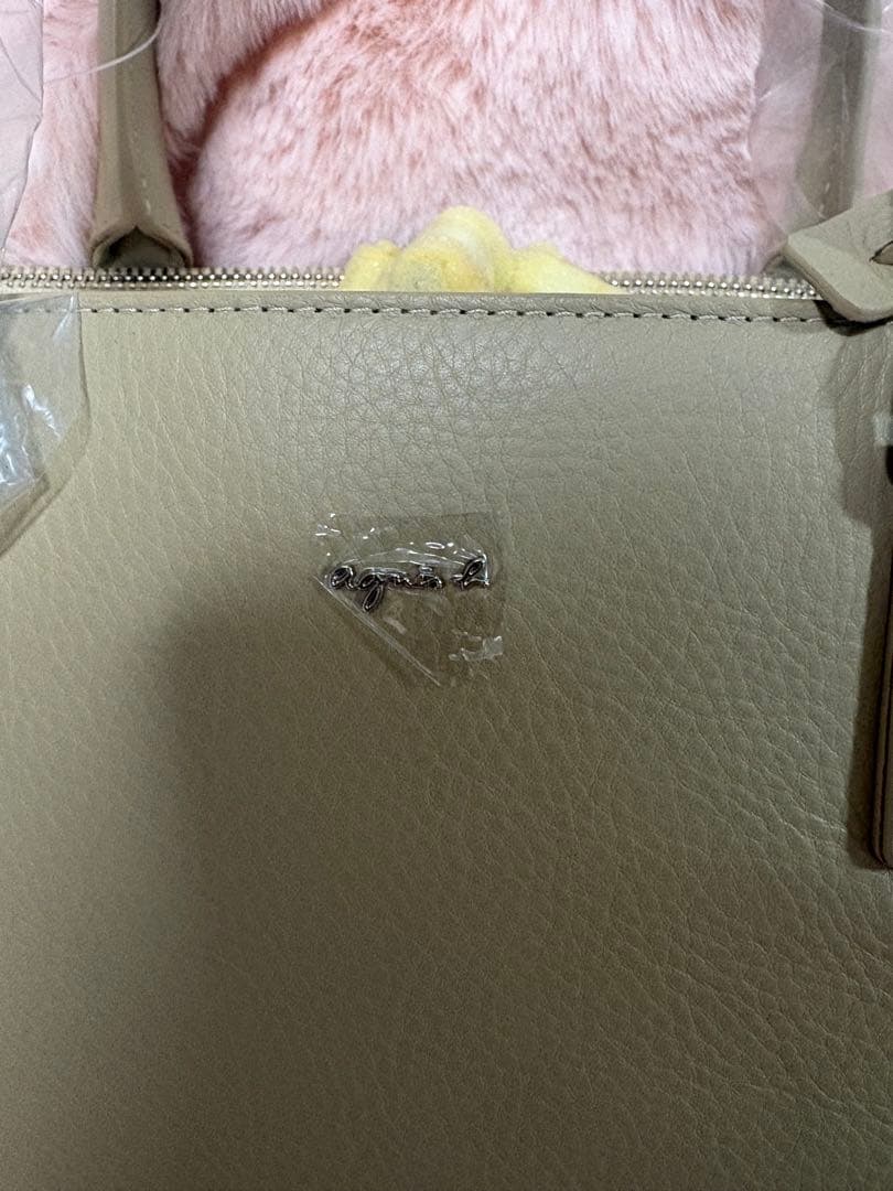 アニエスベー agnes b. ハンドバック　カーフレザー　ベージュ