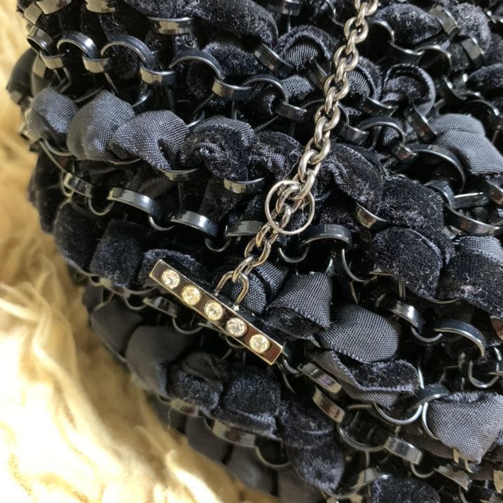 アンテプリマ　テクニコ　ワイヤーバッグ　ヴォルーメ　ベルベット　ベロア　リボン