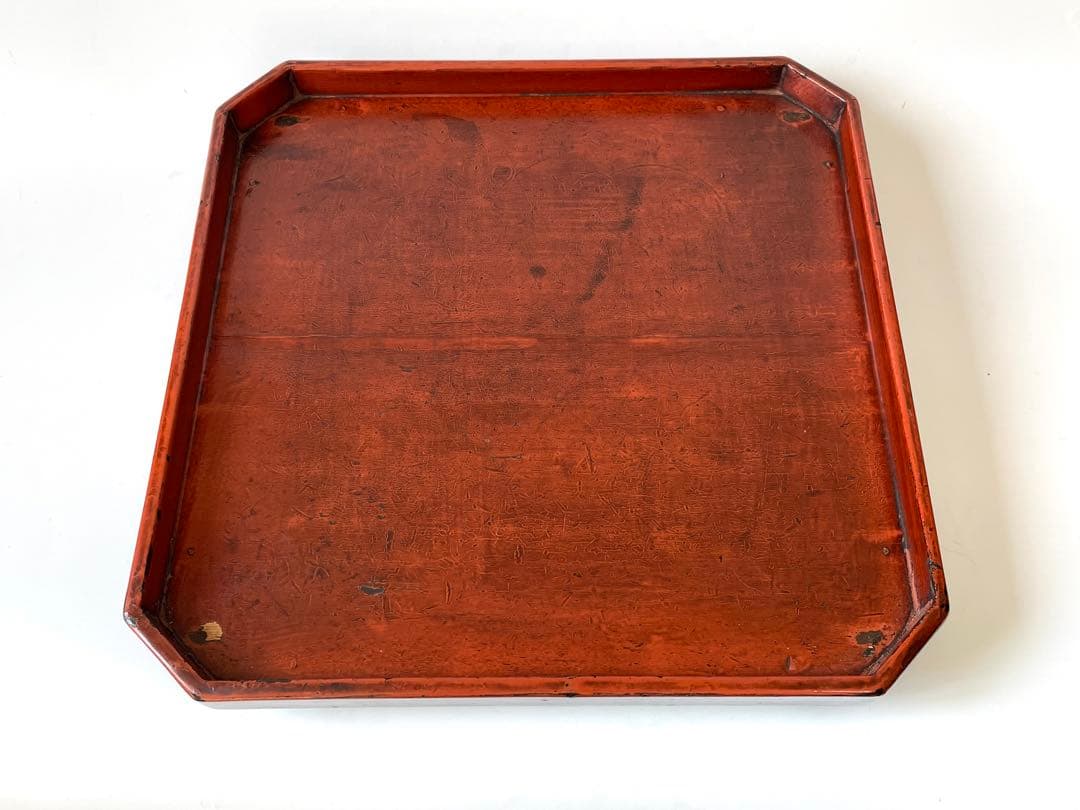 骨董　根来　お盆　御膳　懐石膳　折敷　根来折敷　根来盆　朱塗　漆　アンティーク