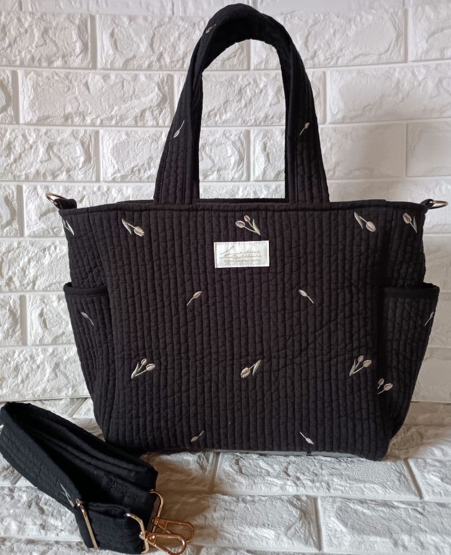 ヌビバッグ 外ポケット サイドポケット付き 底板 ハンドメイド