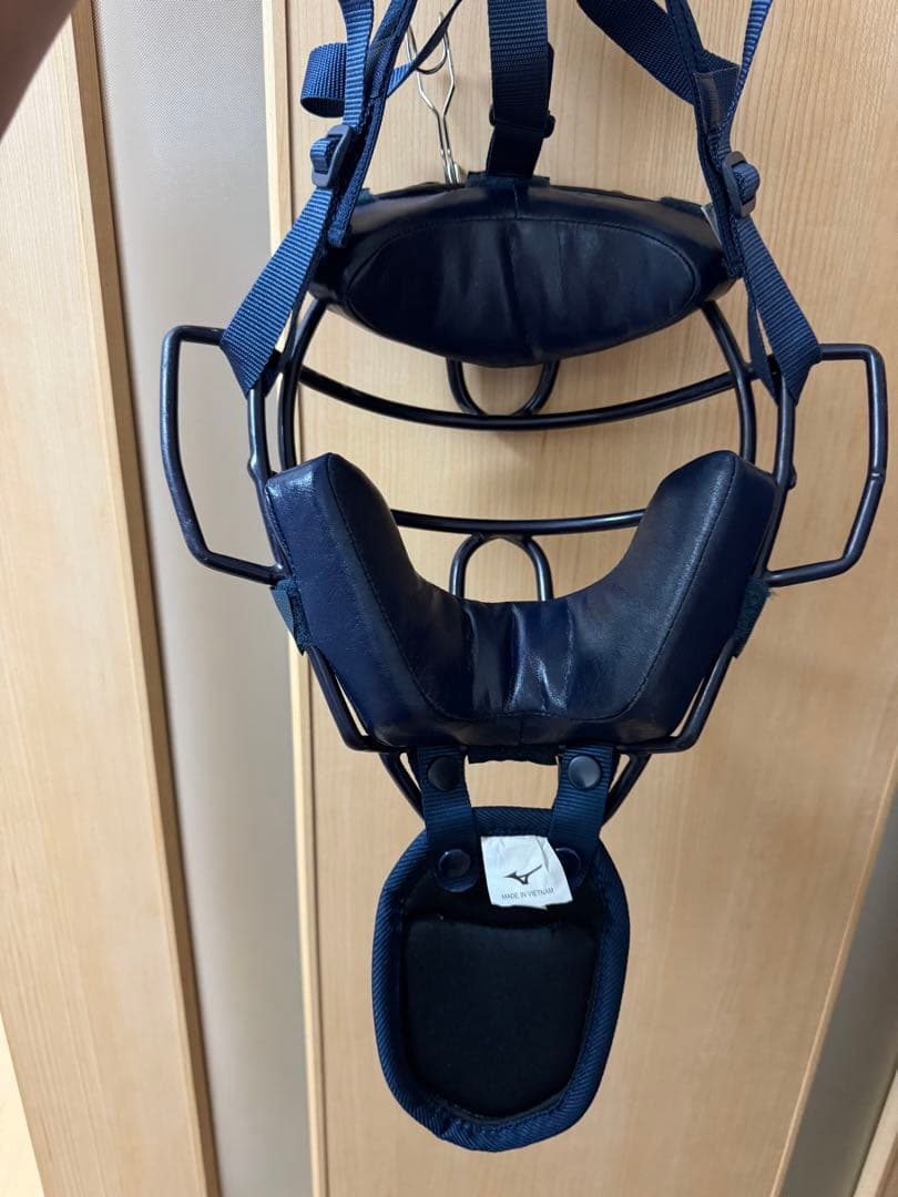 ネイビー キャッチャーマスク レザー製 ミズノプロ　硬式用　キャッチャーマスク