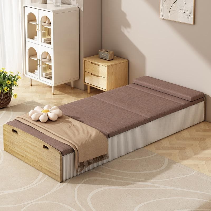 ペーパー折りたたみベッド幅120㎝高さ23㎝組立不要マットレス付き 軽量通気性