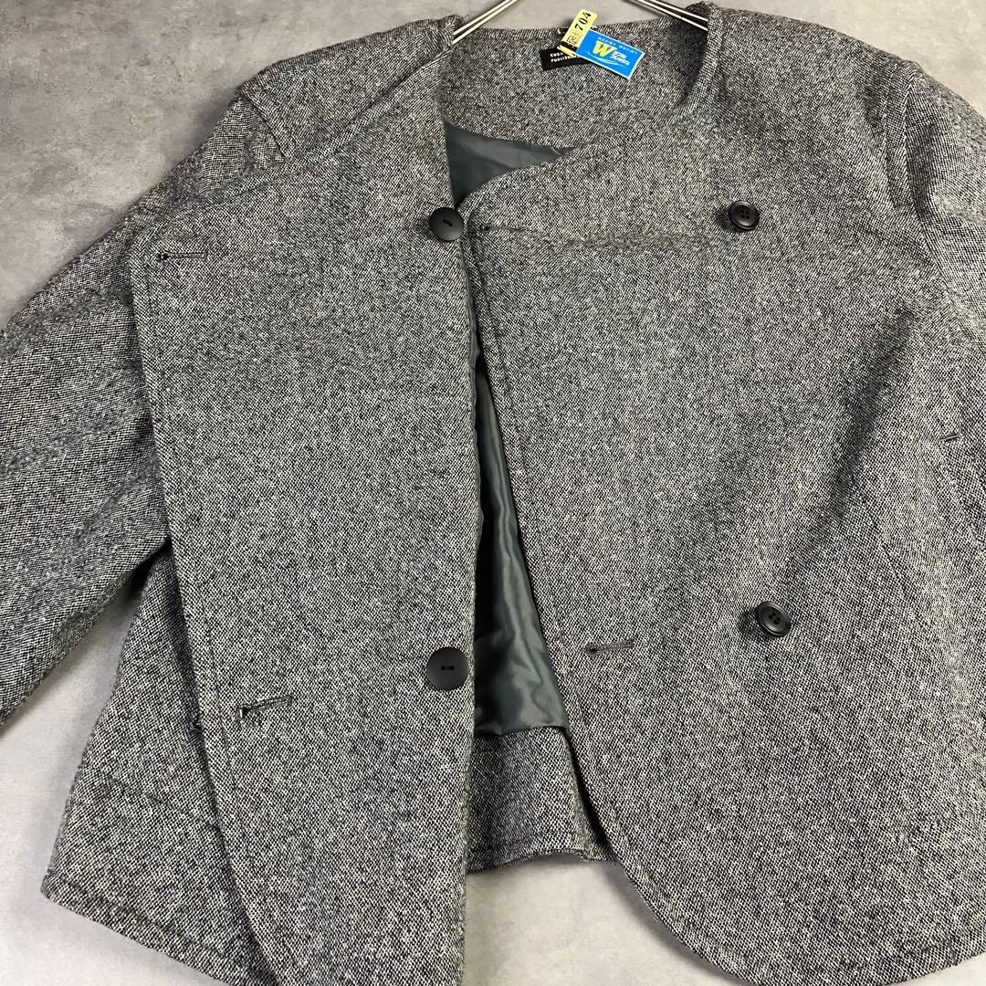 クラシアンドトリップスパブリッシング ツイード ノーカラージャケット アシメ