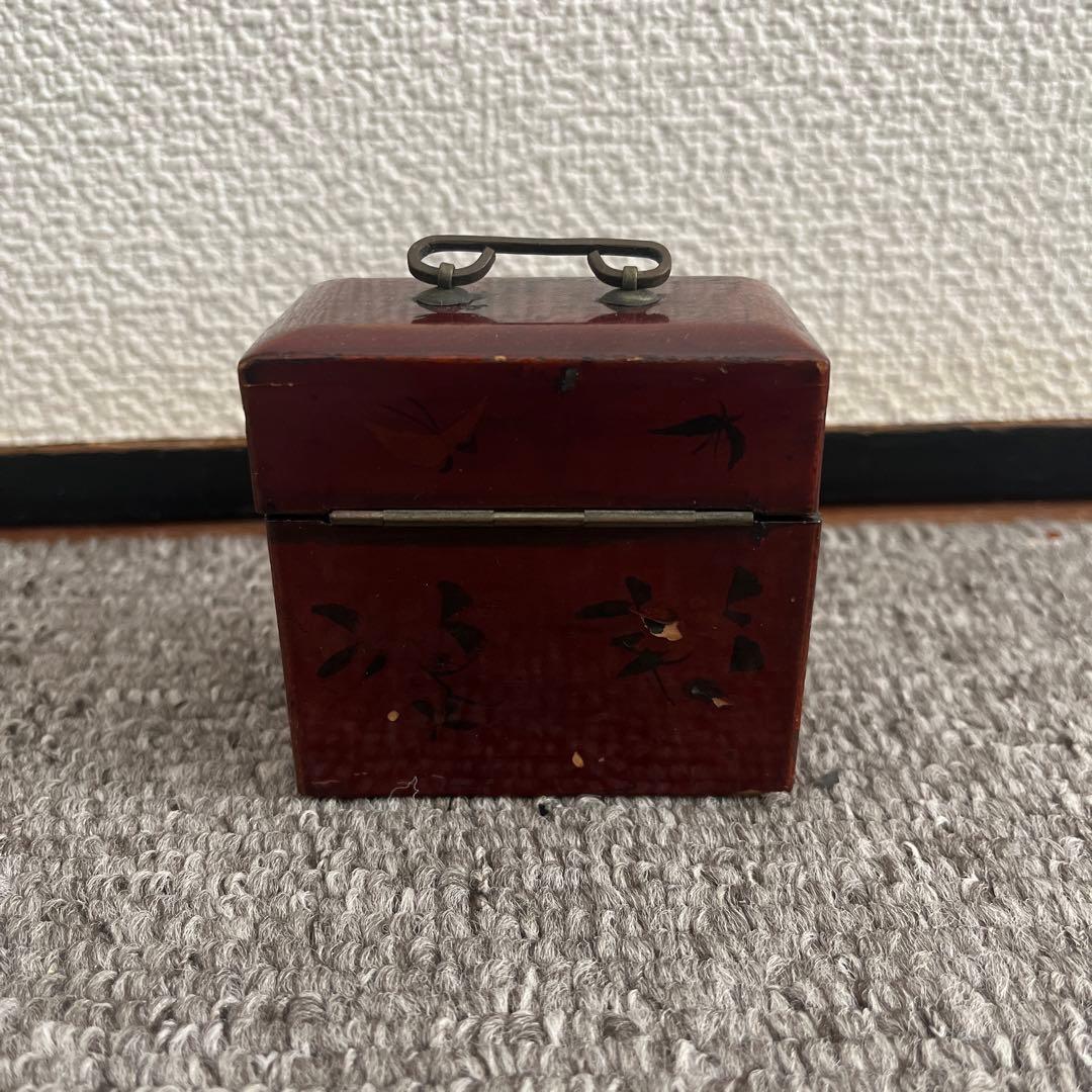 古い 木箱 朱塗り 古美術 古道具 アンティーク オブジェ 香水