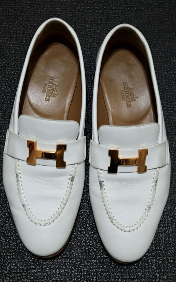 HERMESモカシンホワイト35