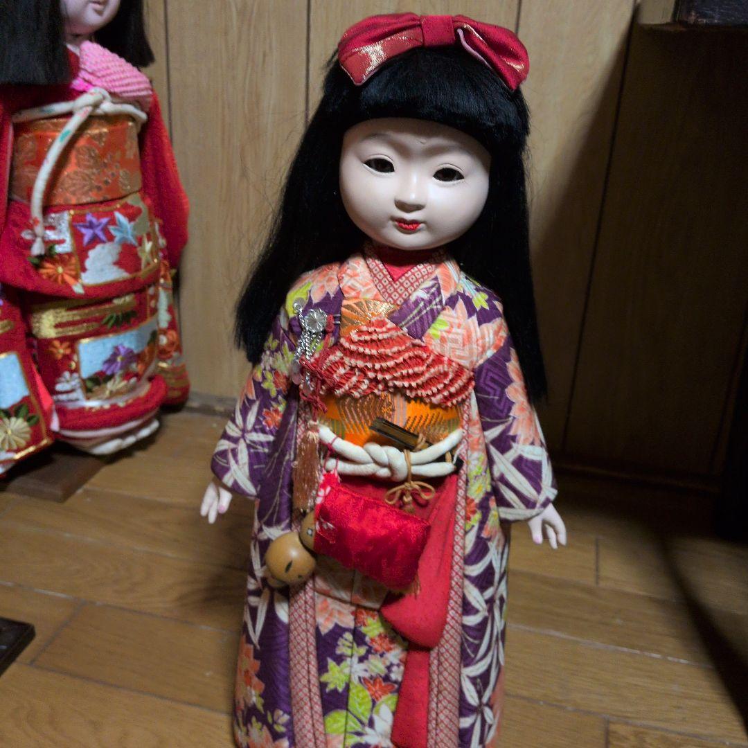 座敷わらし市松人形赤リボンノコです