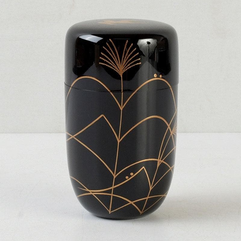 茶道具　中村宗悦作　時鳥蒔絵　長棗　仕覆付　共箱　V　9630