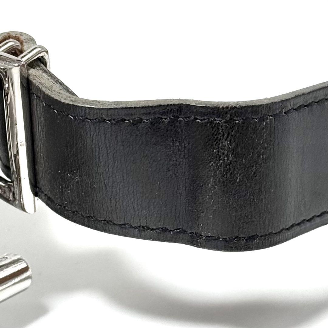 希少 HERMES エルメス マルジェラ期 ベルト シェーヌダンクル レザー 黒