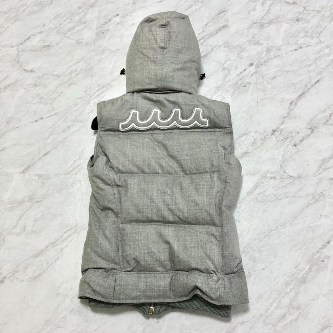 【超希少】MUTA × AKM ダウンベスト 2way ロゴ カシミヤ L