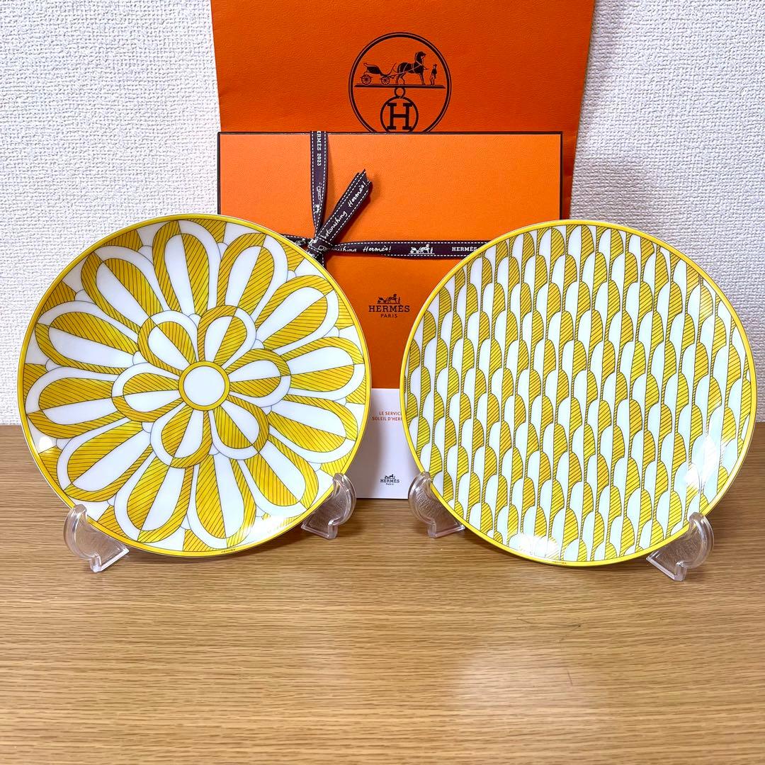 【新品 2枚組】エルメス　ソレイユ ドゥ エルメス　デザートプレート