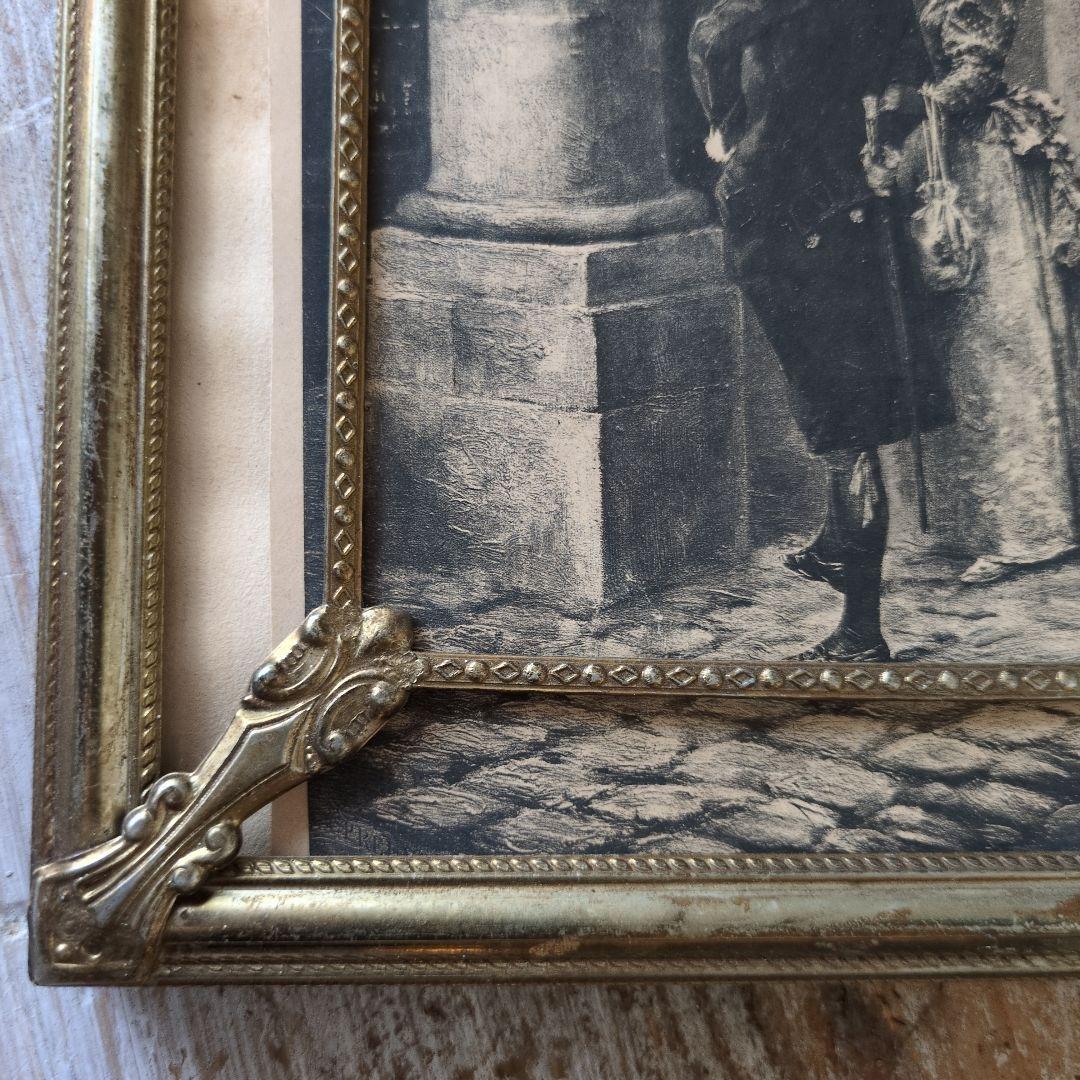 フランス　アンティーク　フレーム　ナポレオン　銅版画　セット　フォトスタンド