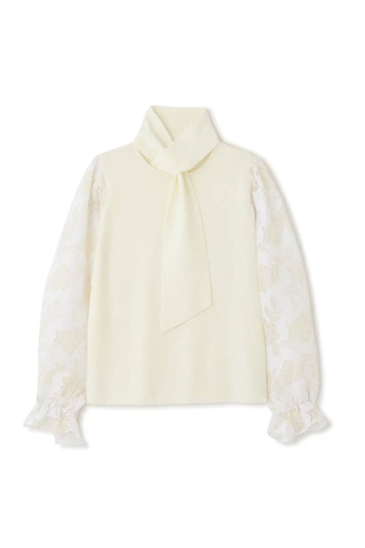 【新品】ピンキーアンドダイアン◆レースコンビニットプルオーバー ホワイト 38