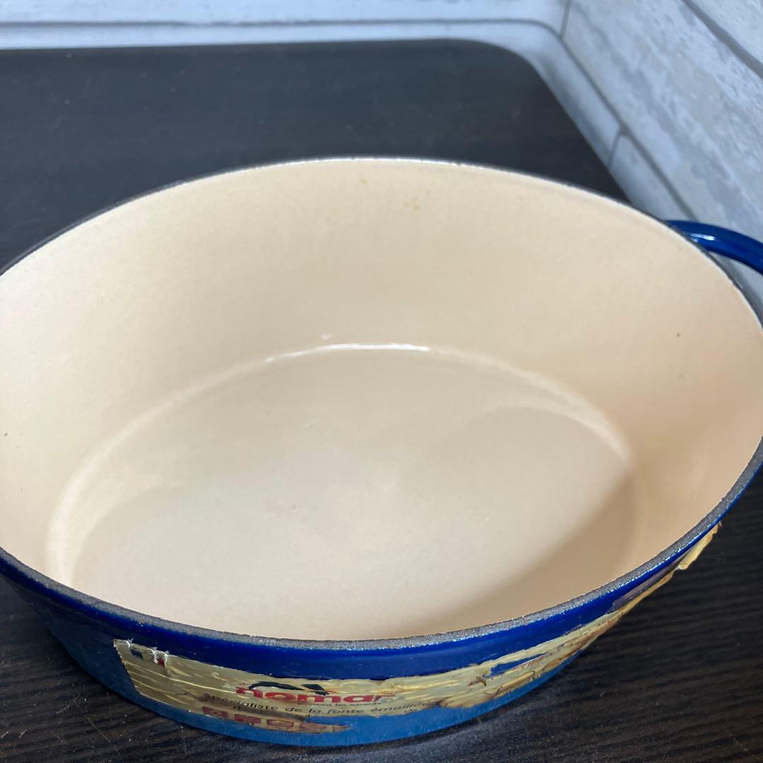 nomar ノマール 鋳物ホーロー 両手鍋 3.4L フランス製 ブルー