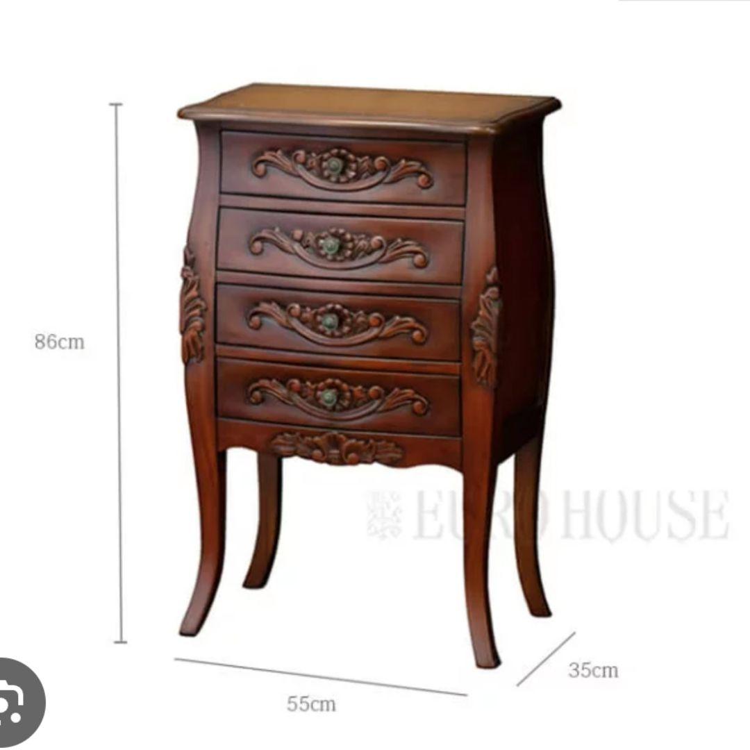 Rikkaヨーロピアン チェスト 4D コモチェスト 天然木 ブラウン