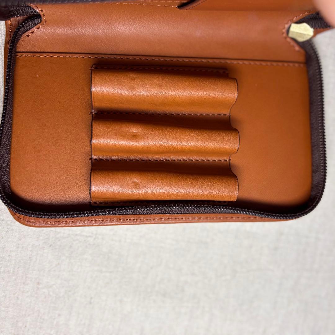 【美品】パイロット×ソメス3本差ペンケースPILOT×SOMES ブラウン 牛革