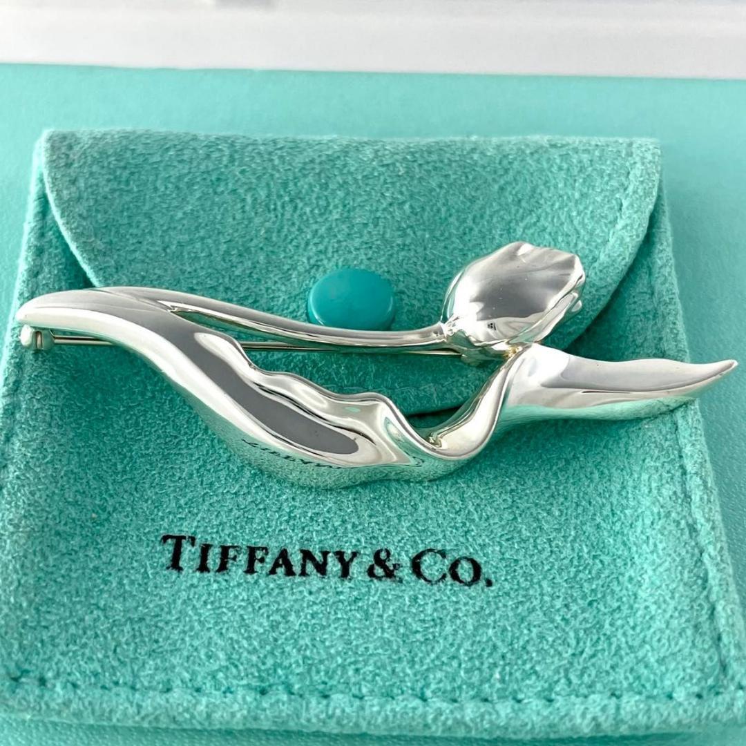 オールドティファニー 美品 チューリップ フラワー ブローチ XW10fe