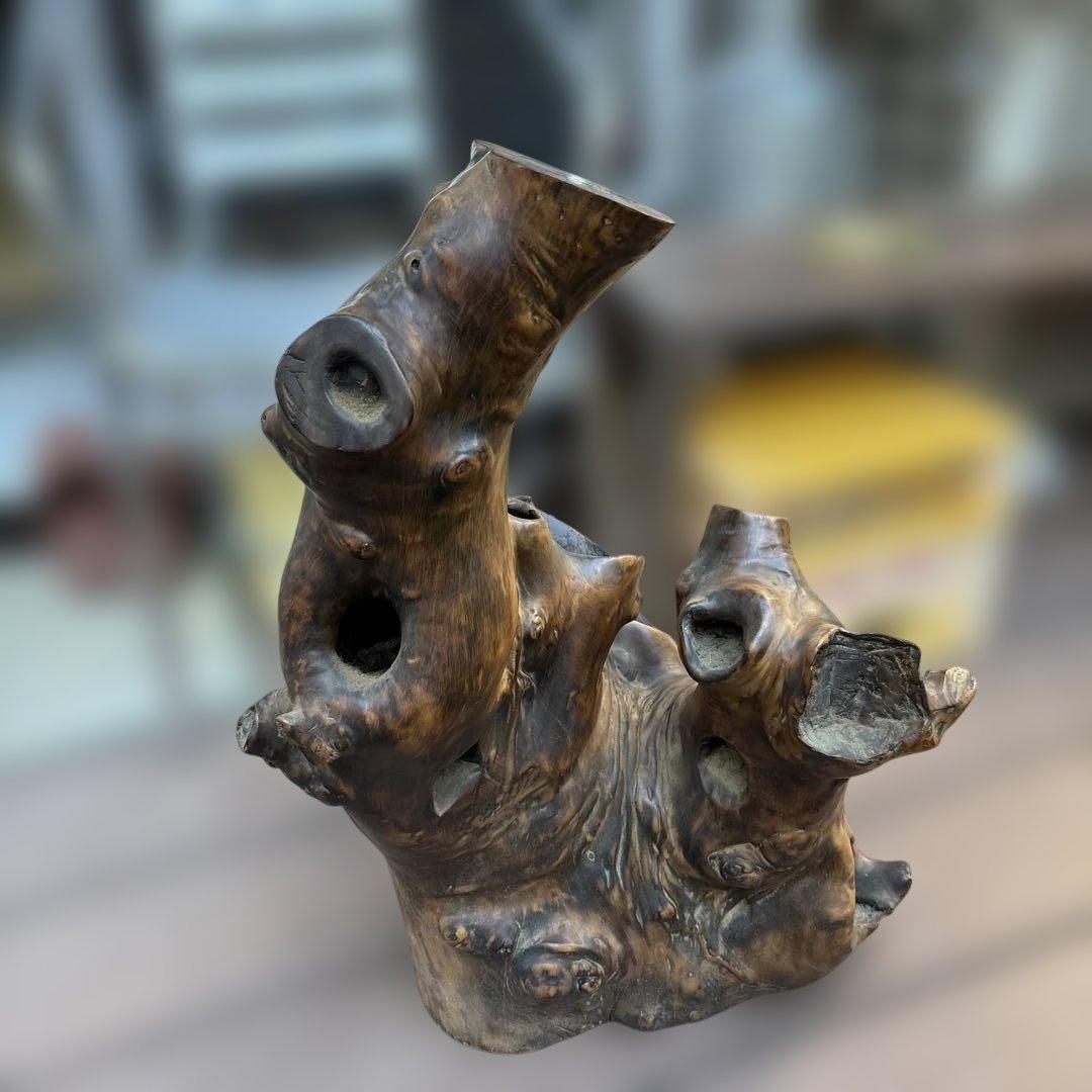 貴重 送料込み 高さ70cｍ 天然木の置物 木の洞 衝立　オブジェ インテリア