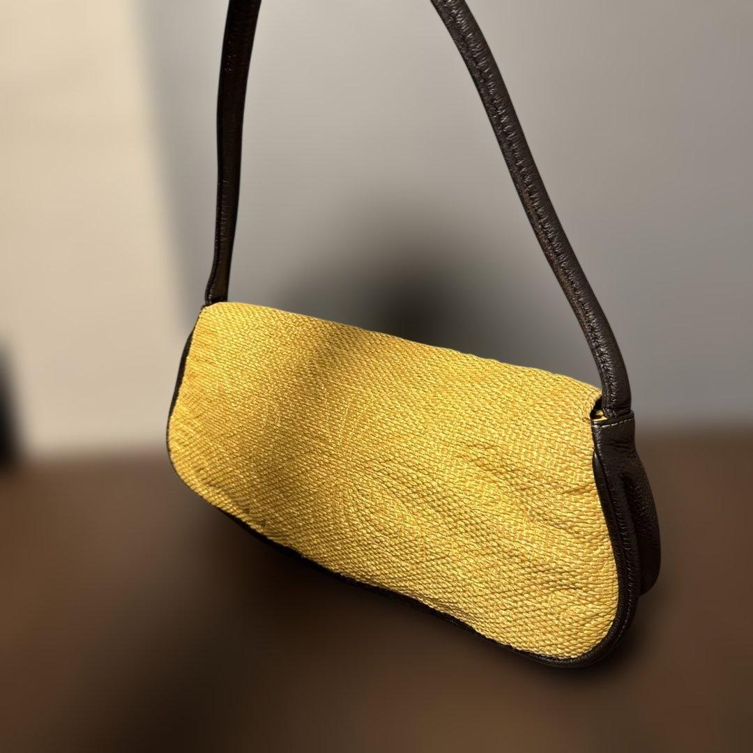 ショップガール　ESCADA イエローストローショルダーバッグ