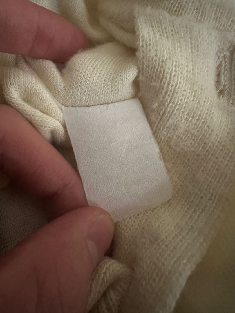 1980s Christian Dior ウールニットポロシャツ　クリーム　M