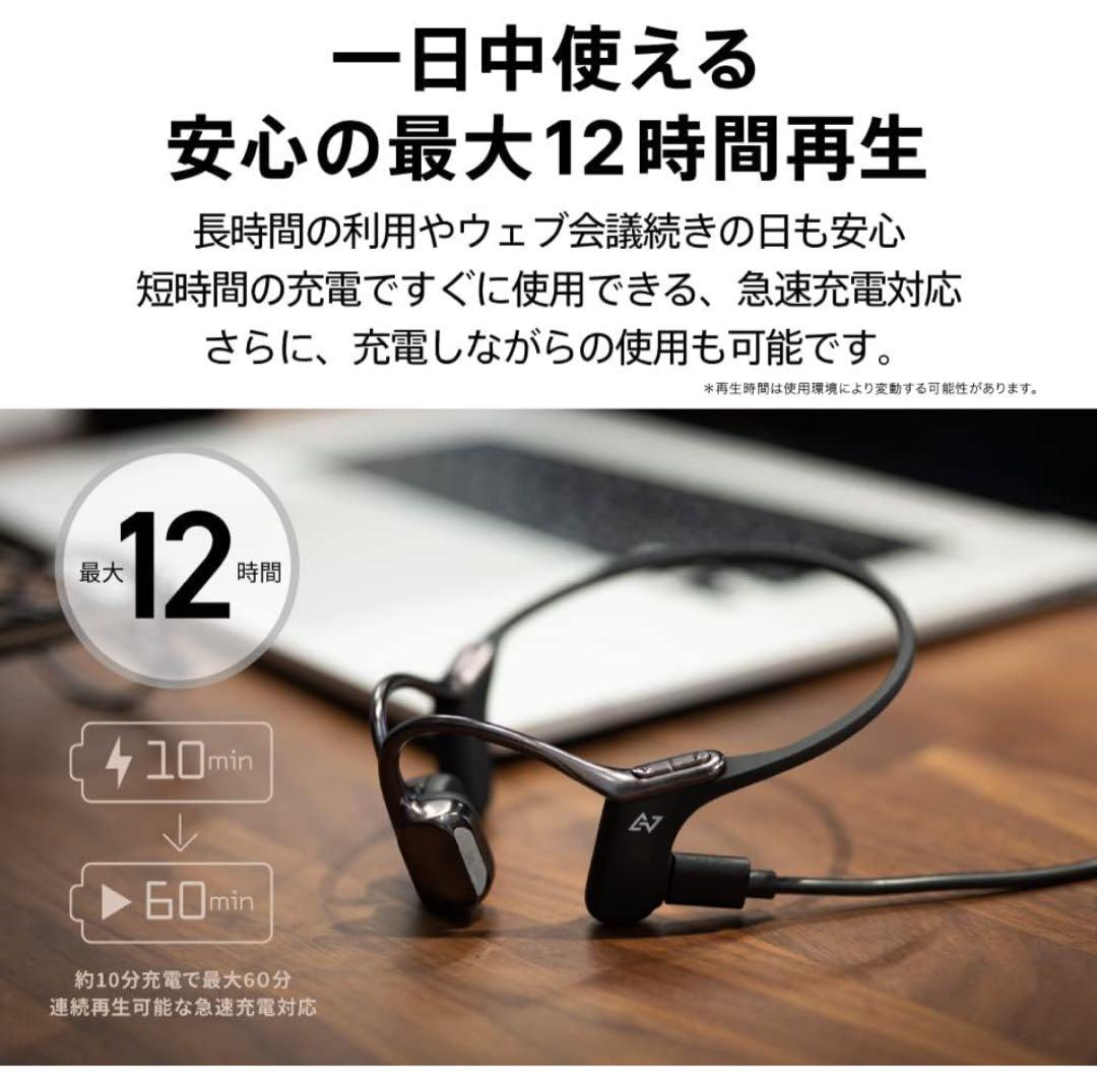 AVIOT ワイヤレスイヤホン WB-E1M　メタリックブラック　マイク付