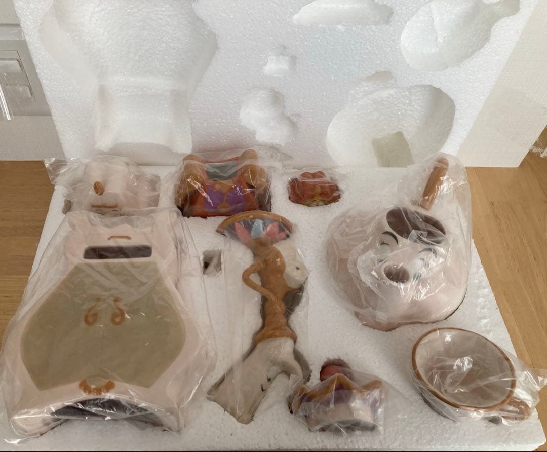 美女と野獣 10周年 ティーセット 陶器フィギュアリン 5点セット（箱付き）