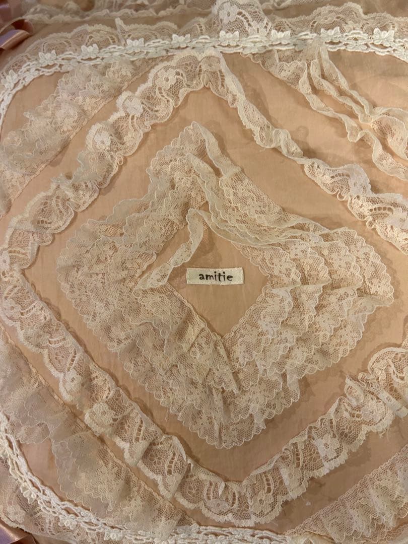 amitie ピンク レースクッション 2個セット