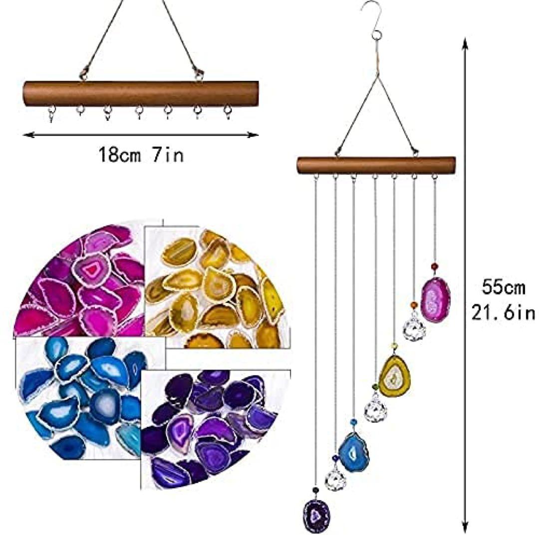 ベル 手作り瑪瑙 スライス　風鈴 吊り下げ リビングルーム 装飾記念チャイム