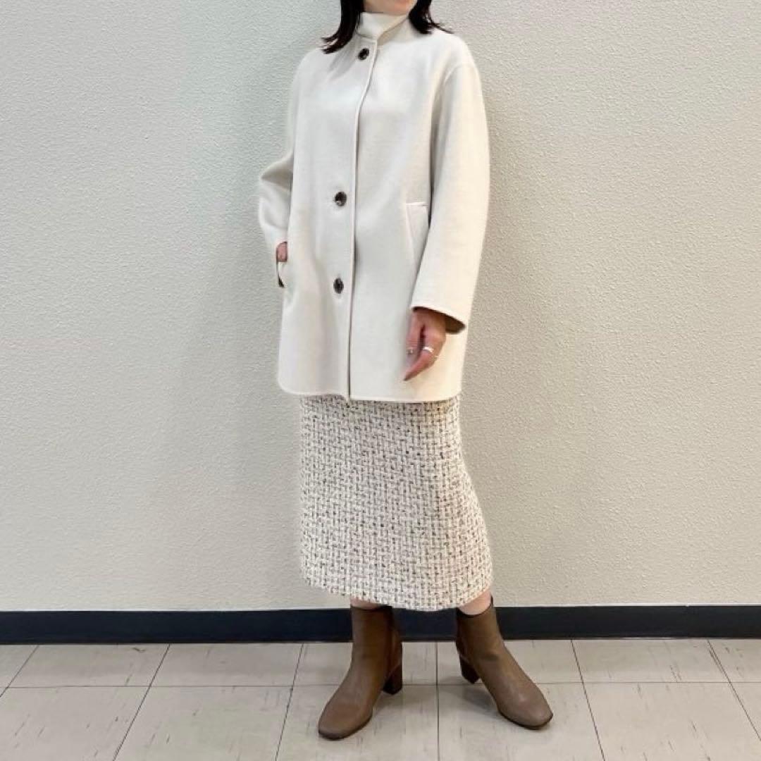 極美品✨23AW セオリー 12万 カシミヤダブルフェイスコート ヘリンボーン