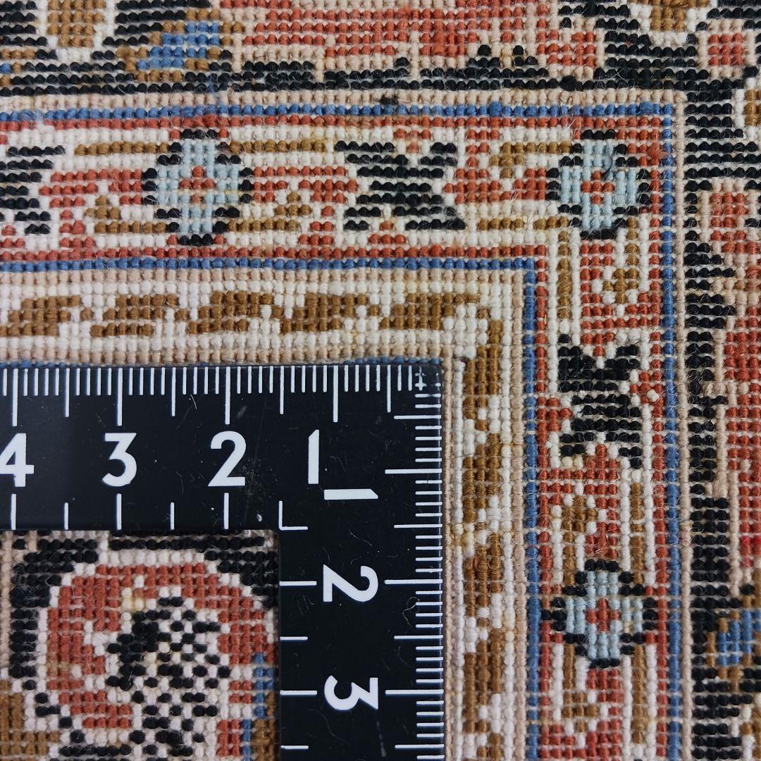 Y3211 高級中国緞通 シルク100% 手織り260段 95×48㎝