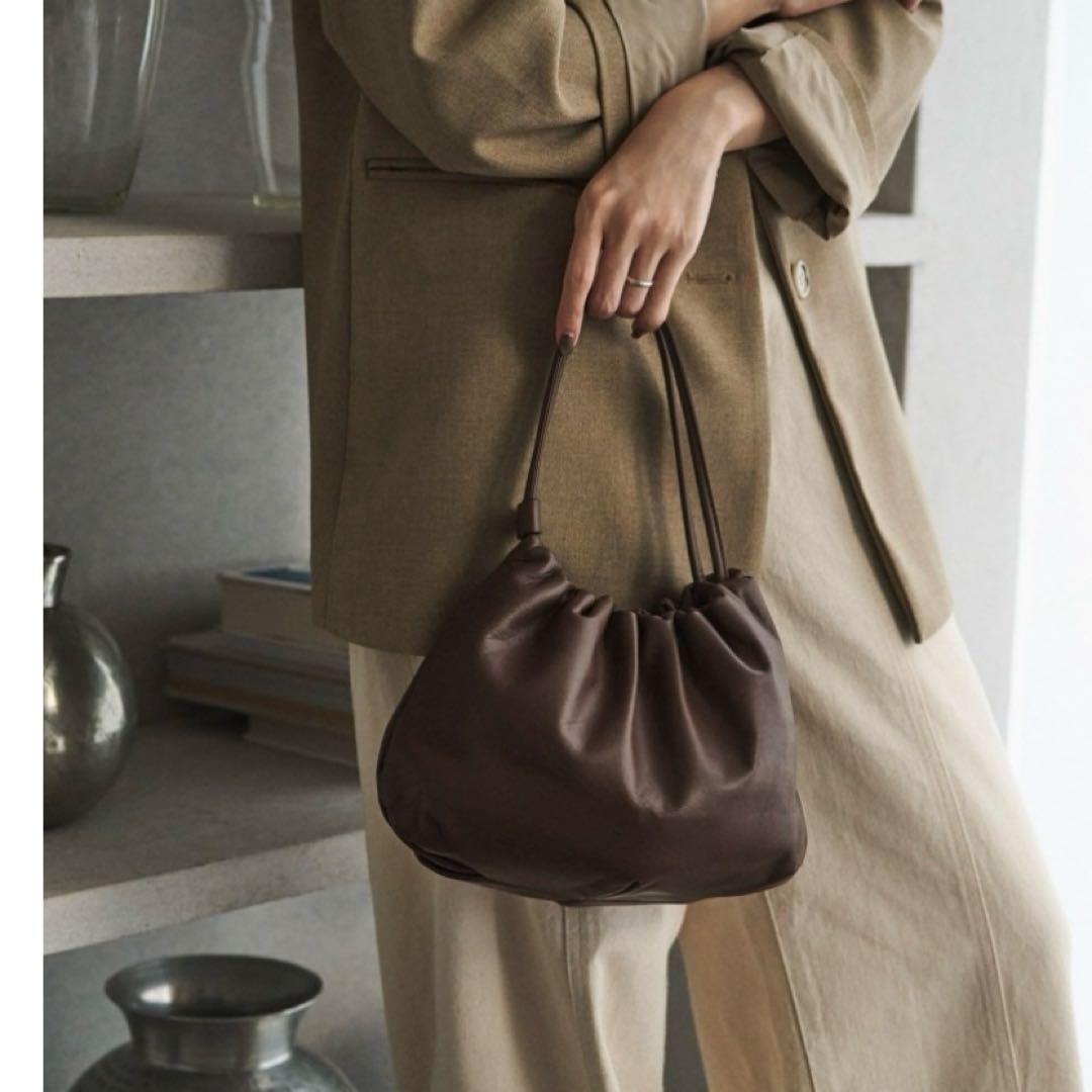 【ほぼ未使用】完売品 russet ラシット 4wayレザー巾着ショルダーバッグ