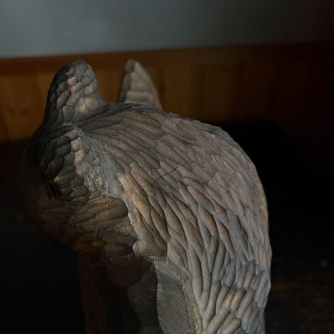 スズキ作　【木彫熊】h44cm立ち姿立ち熊