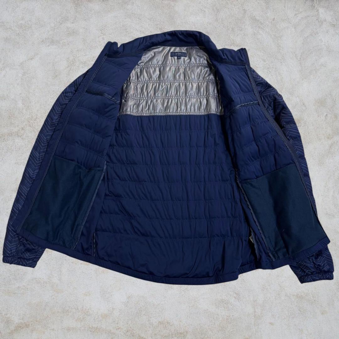 【美品】Callaway ゴルフ 中綿入りスターストレッチブルゾン ネイビー