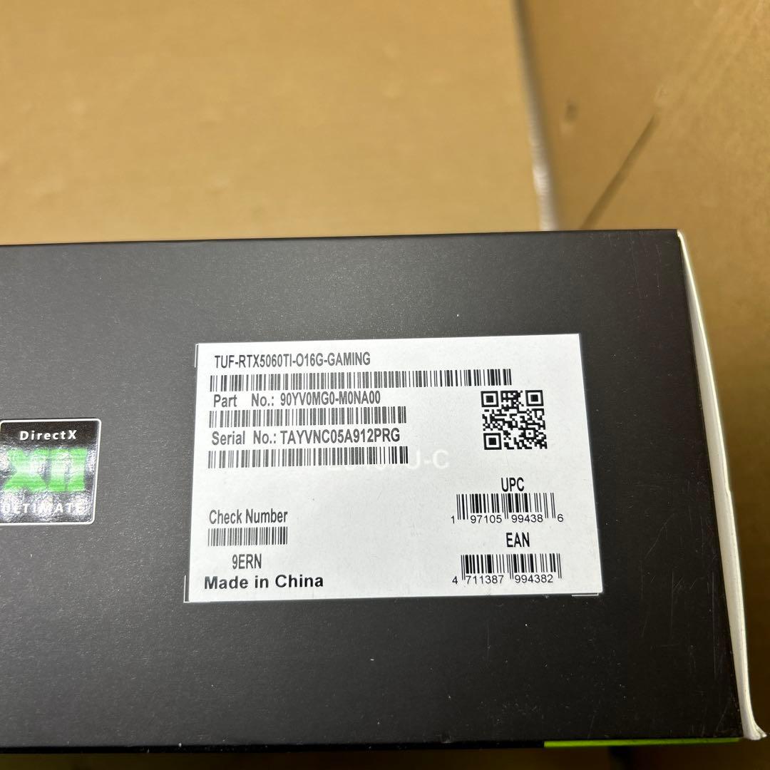 グラフィックボード・グラボ・ビデオカード ASUS TUF-RTX5060TI-O16G-GAMING