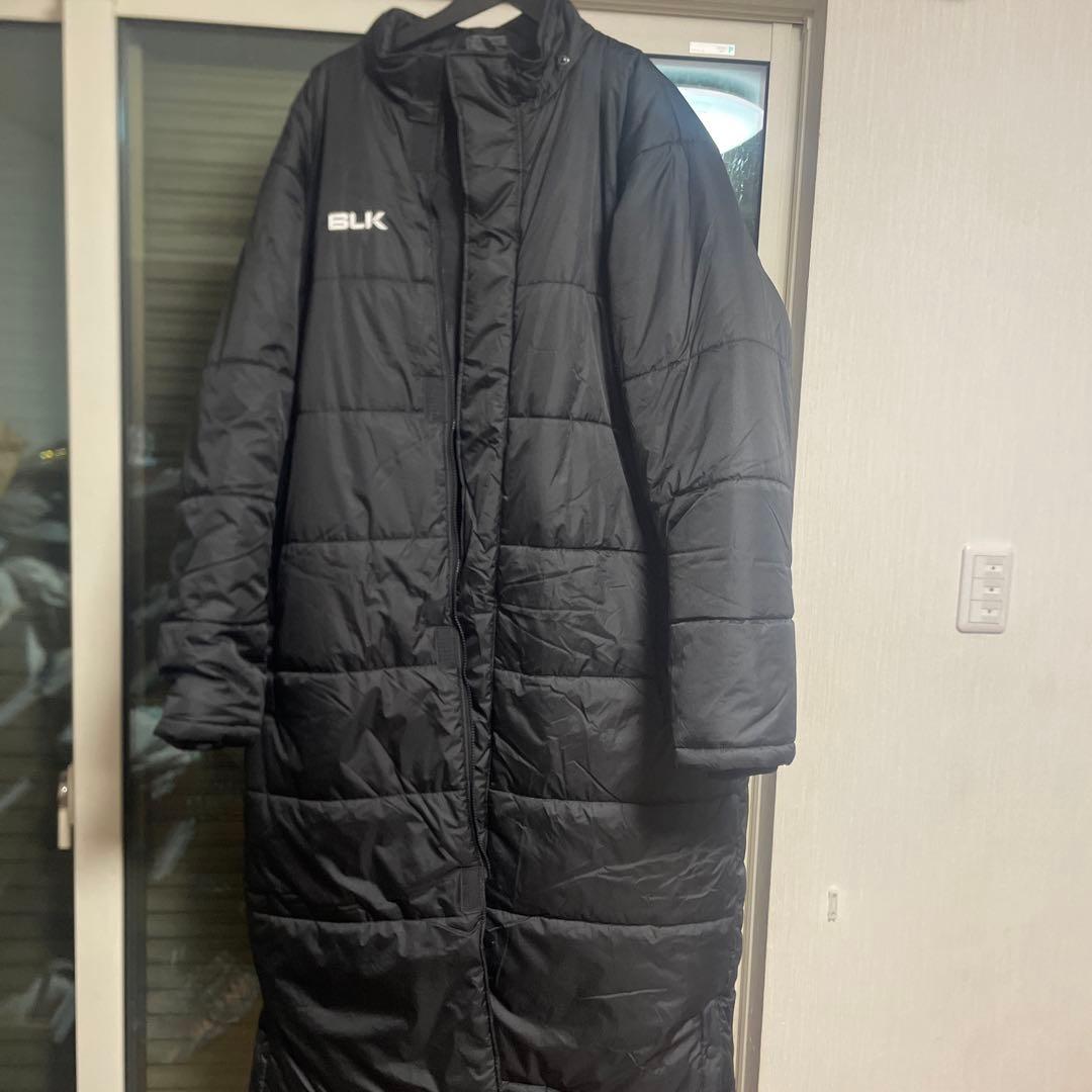 BLKラグビーベンチコート美品ブラックロングコートキルティング4XL大きいサイズ