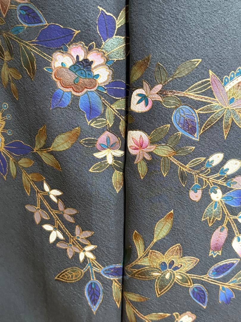 4点フルセット　正絹訪問着　袋帯　帯揚げ　帯締め