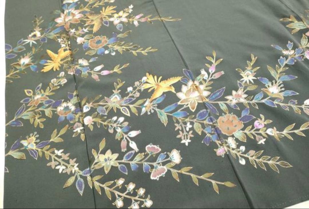 4点フルセット　正絹訪問着　袋帯　帯揚げ　帯締め