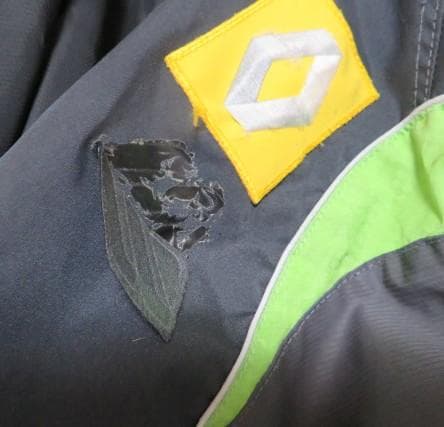 Mizuno スキーウェア フード付き グレー/グリーン　スロベニアモデル