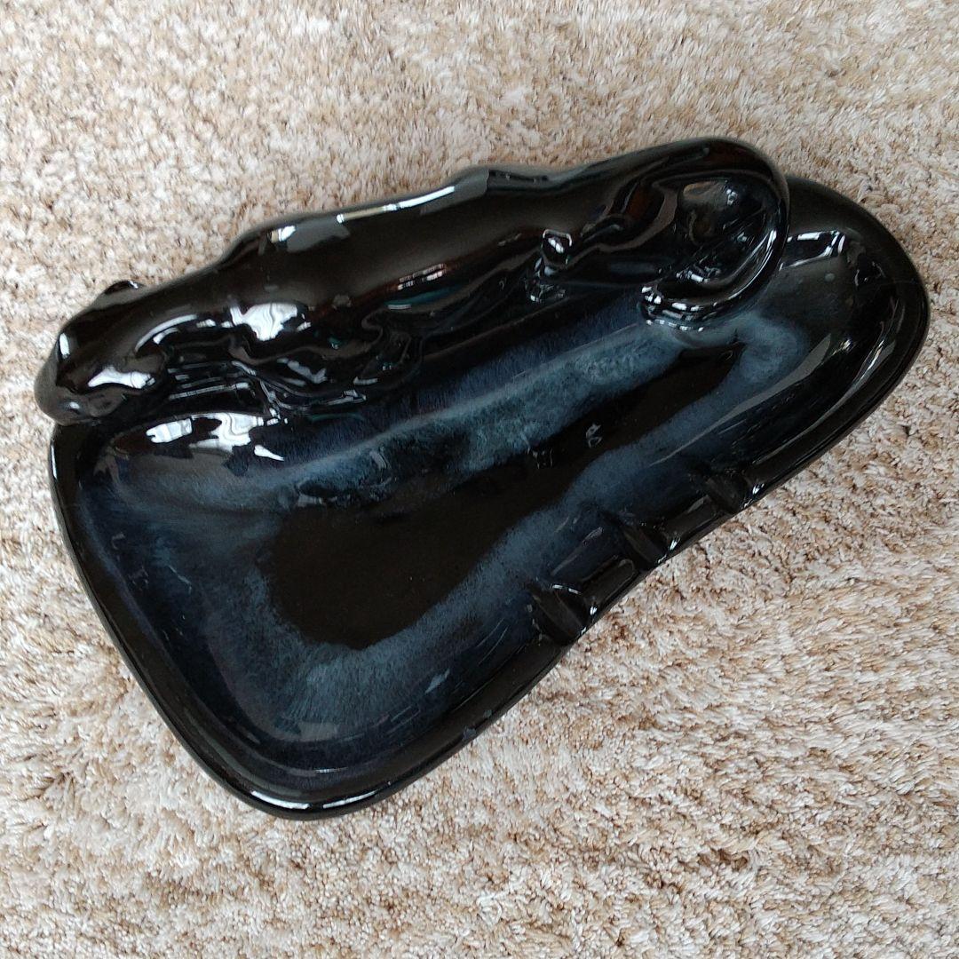 黒豹陶器ブラックパンサーvintage希少クロヒョウ激レア灰皿アッシュ置物美品
