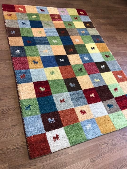 ウールギャベ 手織り 120×180cm センターラグサイズ 新品未使用