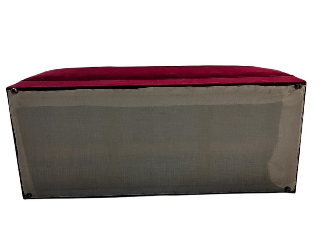 ◇昭和レトロ 古家具 3人掛けベロアソファー アームチェア ヴィンテージ 赤