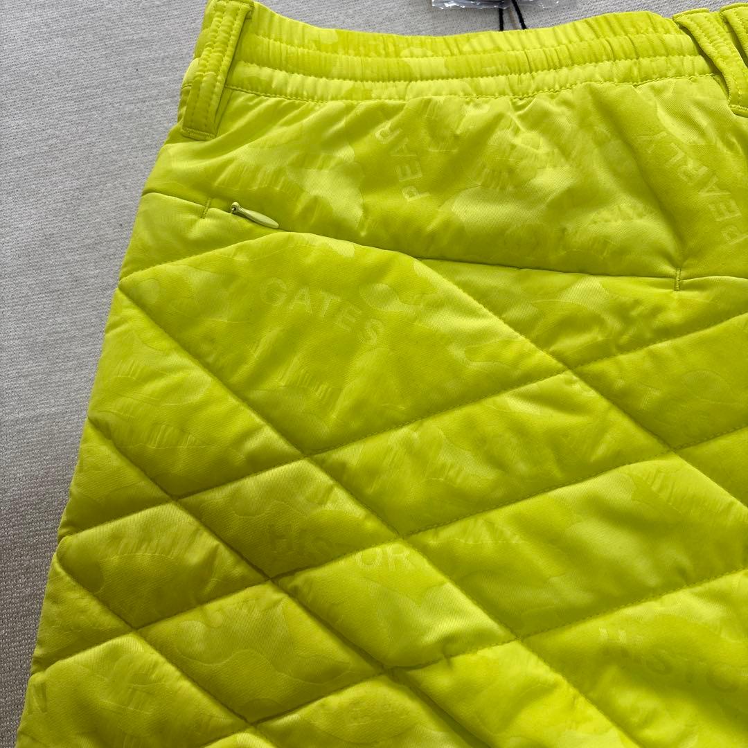 未使用品 サイズ5 PEARLY GATES 蛍光イエロー中綿ダウンパンツ