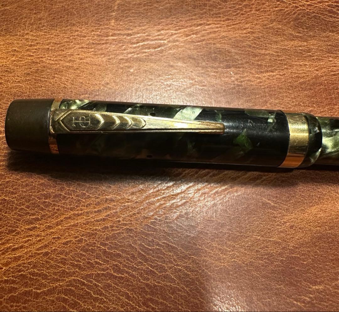 オノト　6233　グリーン&ブラックマーブル　M（中字）5号ニブ