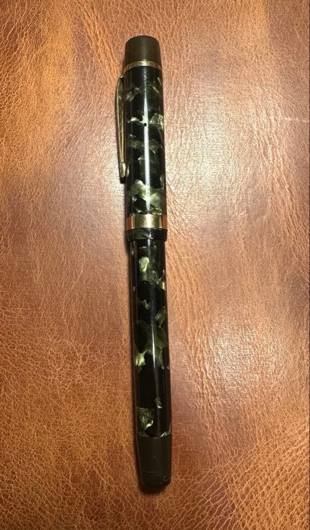 オノト　6233　グリーン&ブラックマーブル　M（中字）5号ニブ